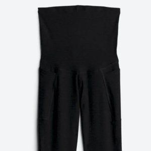 BEYOND THE BUMP Spacedye Love The Bump Maternity Pocket Midi Legging - Black Med